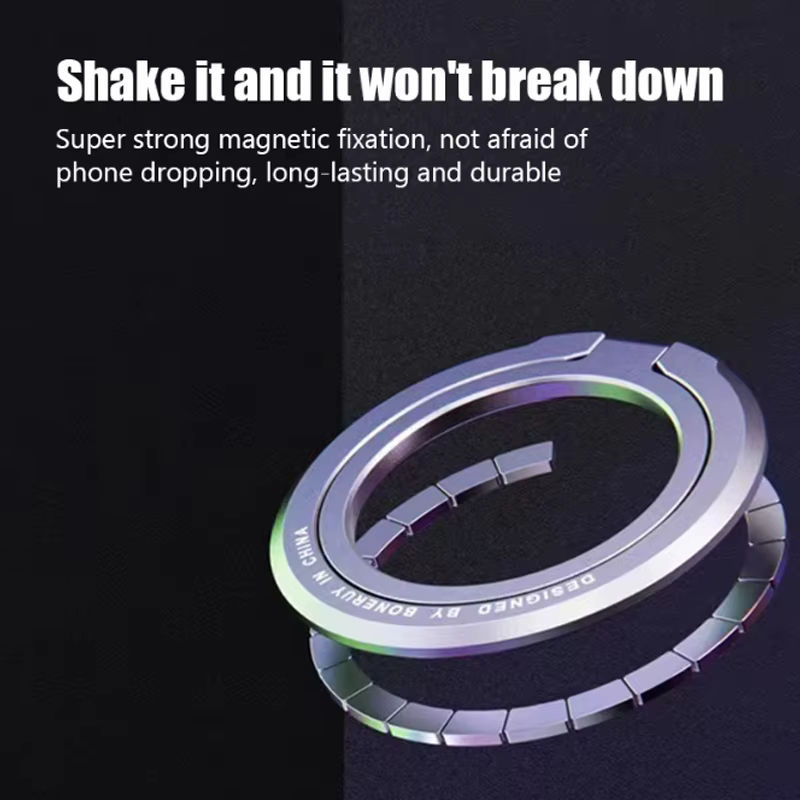 WSSHE Magnetische Handyhalterung für MagSafe mit 360 Grad Drehung und faltbarem Fingerring in Grau - Bild 3
