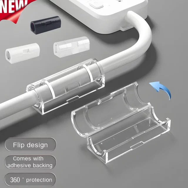 16 bis 20 Stück selbstklebende Kabel Organizer Clips in Schwarz für Kabelmanagement und Drahthalter im Home Office - Bild 1