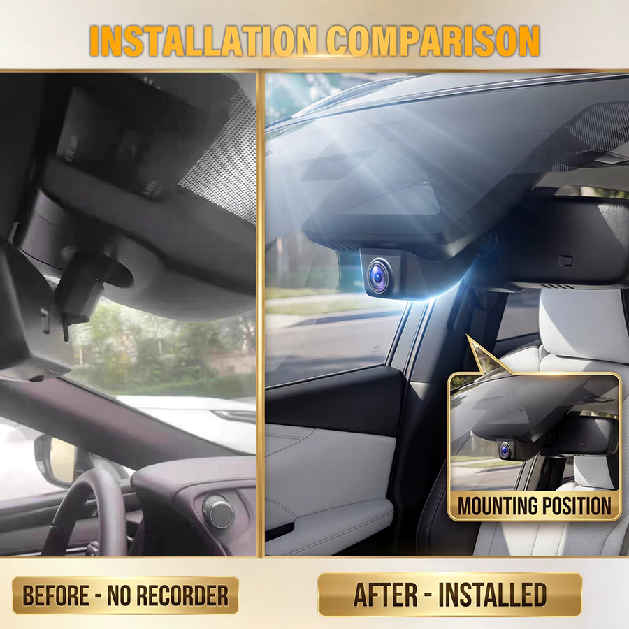Podofo 4K Dashcam 2160P Video Auto-Blackbox für Lexus RX 2023-2025 & RX Hybrid 350 in Schwarz mit WLAN-App und Schleifenaufnahme - Bild 3