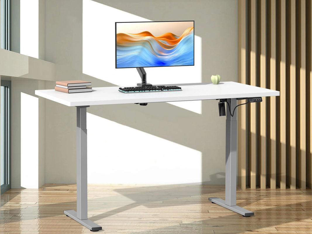 VCM Schreibtisch E-Lona höhenverstellbar Weiß/Silber B/T: 110 x 80 cm - Bild 2