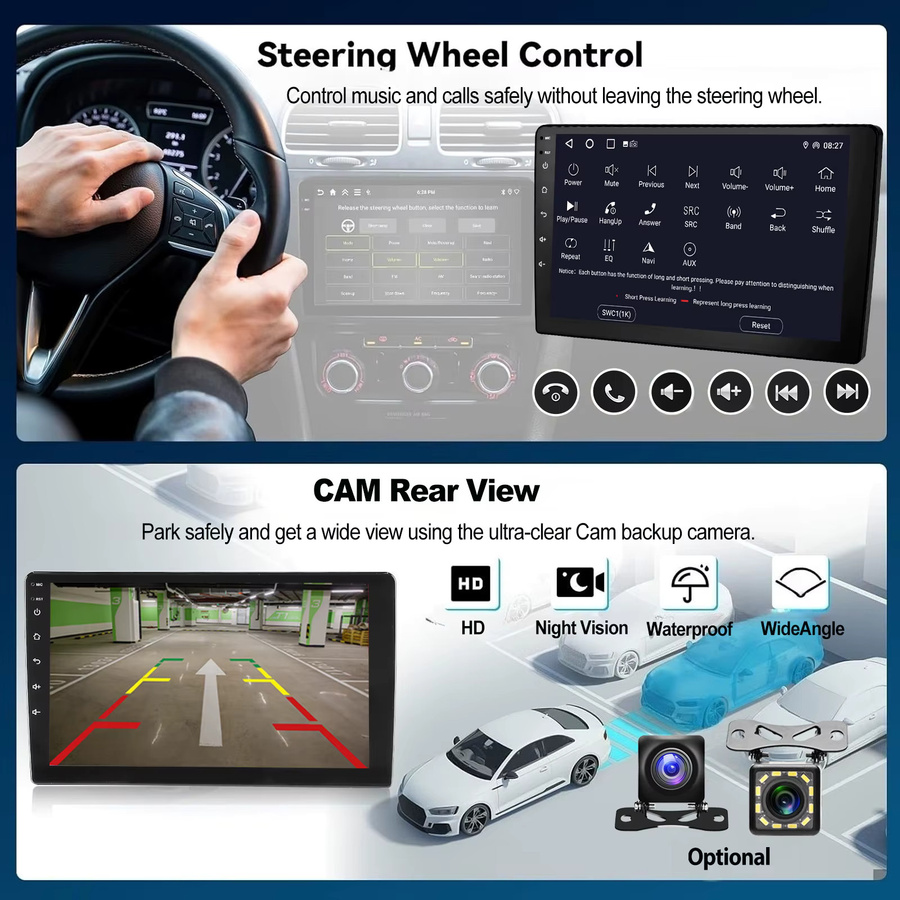 ESSGOO Android 15 Multimedia-Autoradio für Mercedes-Benz Vito und Viano W639 (2003 - 2015) mit GPS, WiFi, Bluetooth und DAB+ Adapter in Schwarz - Bild 5