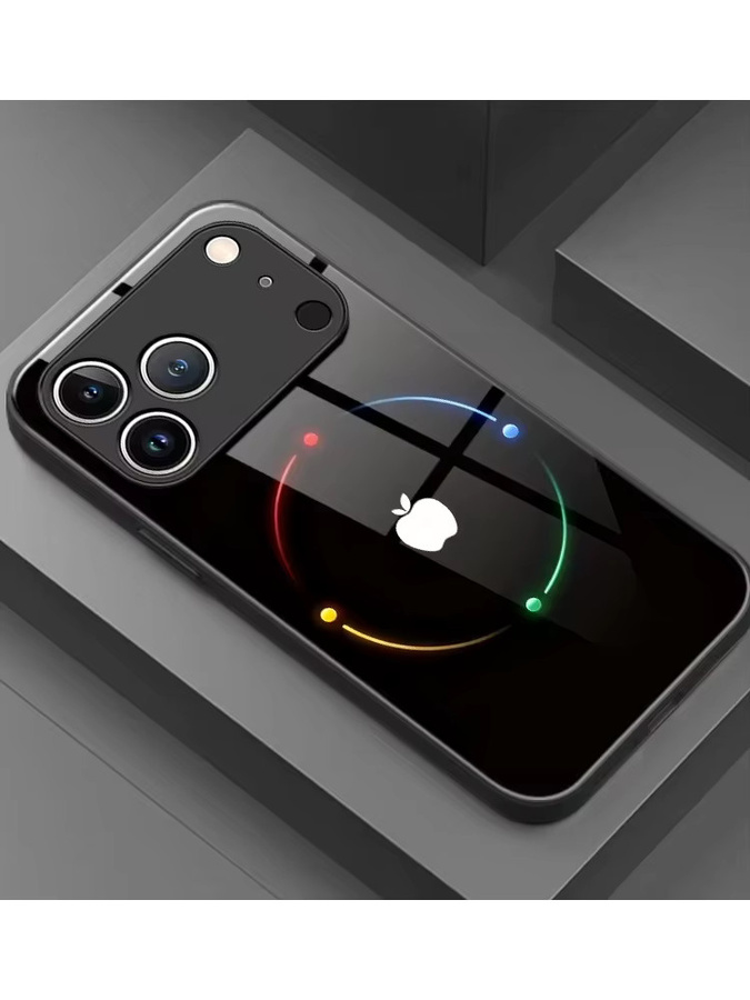 Handyhülle mit buntem Halo-Muster aus gehärtetem Glas für Apple iPhone 18 17 16 15 14 13 12 11 Pro Max 17 Air 7 8 Plus XR X - Bild 4