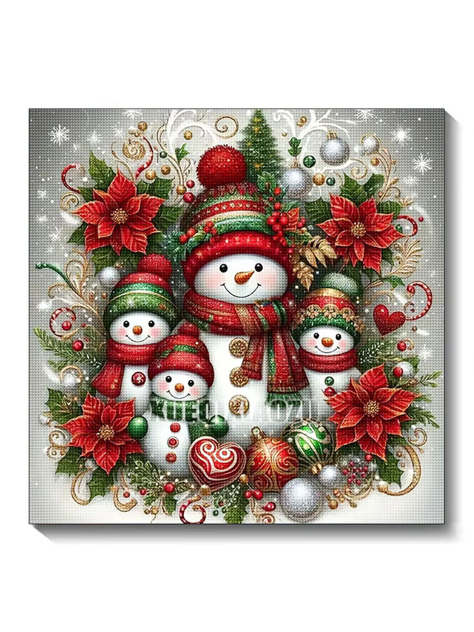 QIZITENG Diamond Painting Set Schneemann Weihnachten DIY für Erwachsene, Mehrfarbig, B/H: 30 x 30 cm - Bild 3