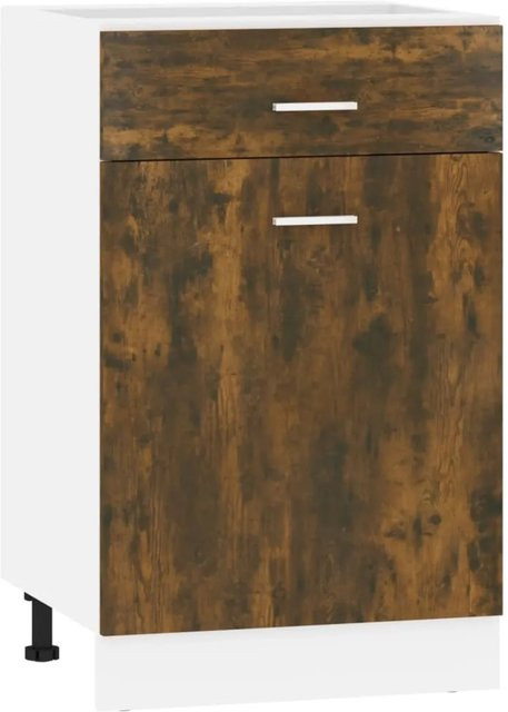 vidaXL Unterschrank mit Schublade in Räuchereiche, Braun, B: 50 cm, T: 46 cm, H: 81,5 cm - Bild 1