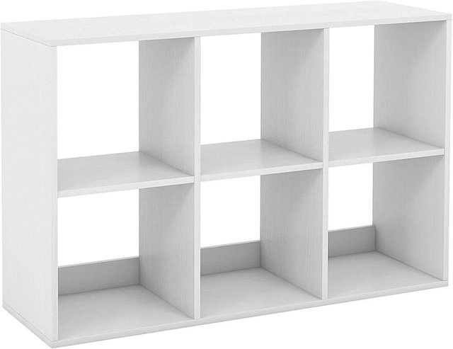 Costway Bücherregal mit 6 Fächern als Würfelregal in Weiß, B/T/H: 70,0 x 33,0 x 33,0 cm - Bild 1