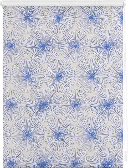 Lichtblick Rollo Klemmfix blickdicht Flower wheel Blau - Bild 1