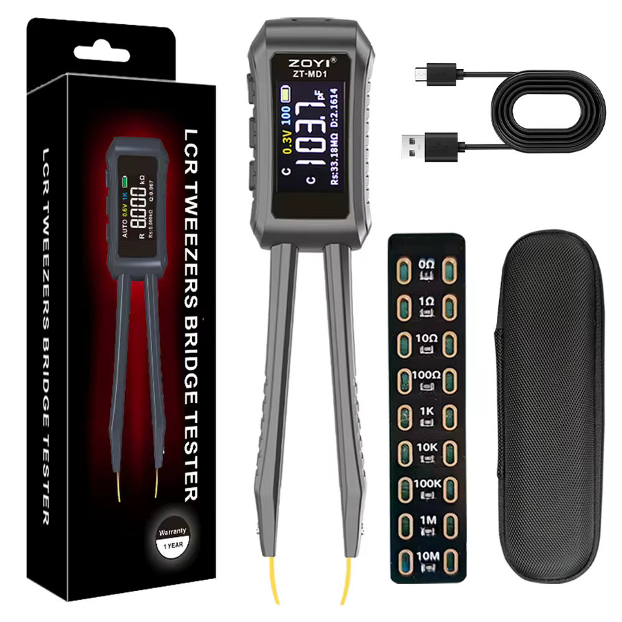 ZOYI MD1 Digitale Smart-Pinzette LCR SMD ESR Tester für Widerstand, Kapazität, Induktivität, Durchgang und Dioden in Schwarz - Bild 5