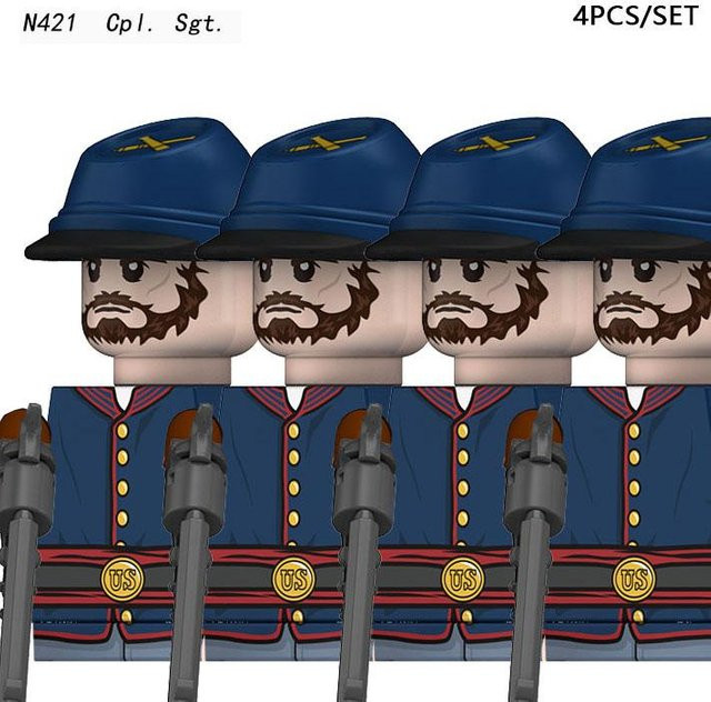 BRICKPANDA Lone Star Guards Amerikanischer Bürgerkrieg Soldaten Figuren, Bausteine, ab 6 Jahren - Bild 1