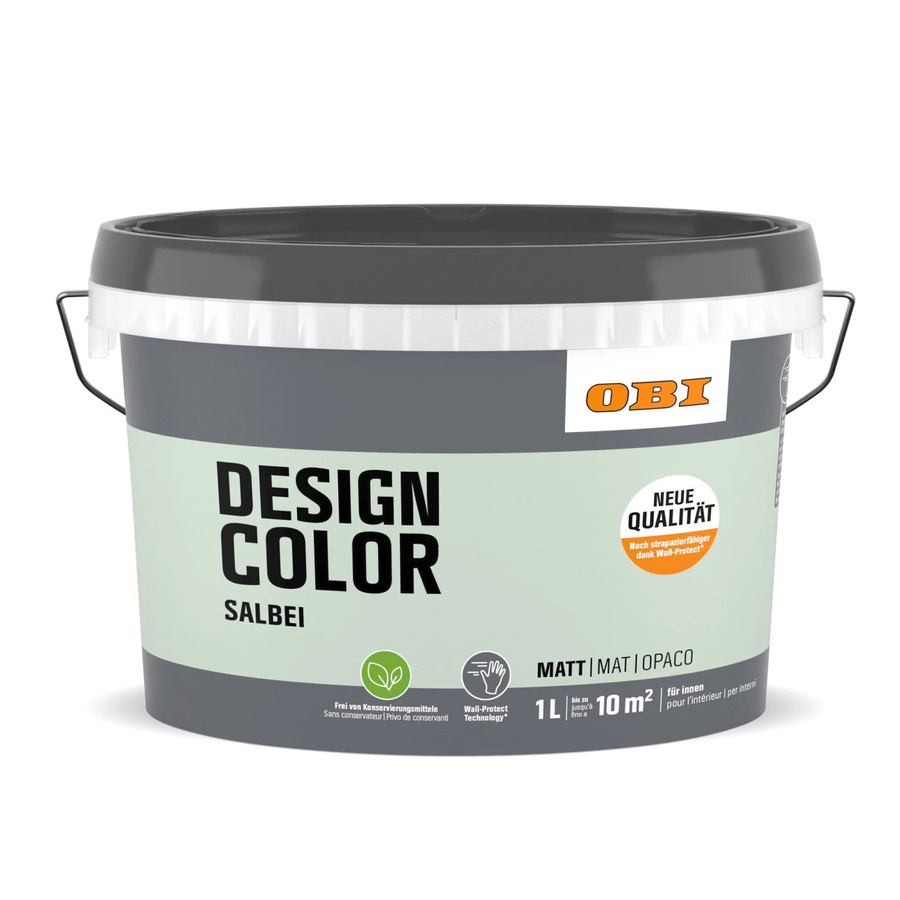 OBI Design Color 1 Dispersionsfarbe für Mauerwerk in Salbei Grün, wasserbasiert - Bild 2