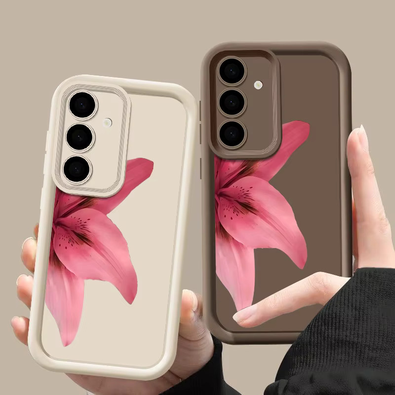 Handyhülle mit realistischem Blumendruck für Samsung Galaxy S25 S24 S23 S22 Ultra Plus FE A56 A55 A54 A36 A16 A15 5G sowie Edge Modelle aus TPU in Beige, Weiß und Multicolour - Bild 3
