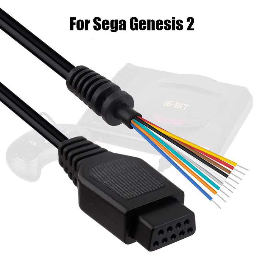 Sega Mega Drive 2 Controller Verlängerungskabel mit 9-Pin Anschluss in Schwarz - Bild 3
