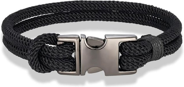 YULIN Armband, Überlebensseil, Zinklegierung, schwarz, 21cm, Unisex - Bild 1