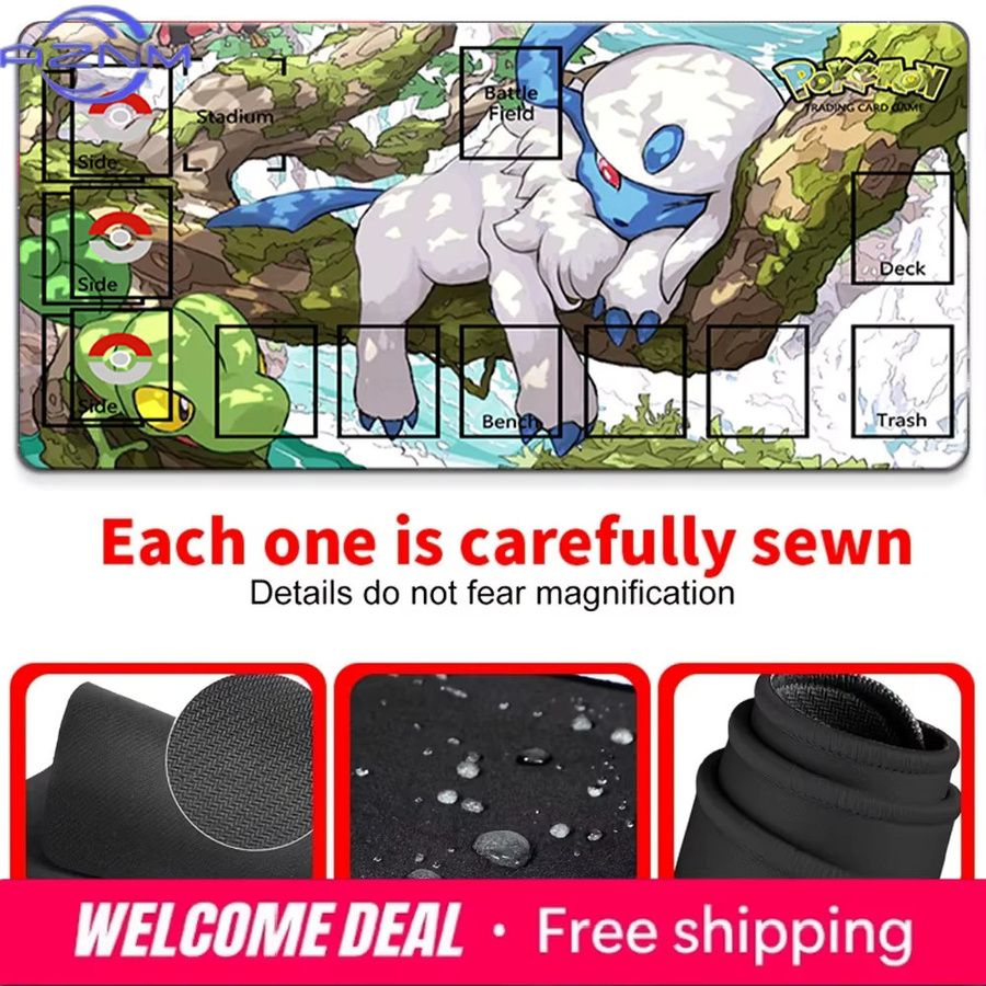 Potdemiel Pokemon TCG Battle Playmat mit Absol und Bulbasaur Waldszene, Gaming-Mauspad Schreibtischunterlage, Mehrfarbig - Bild 4