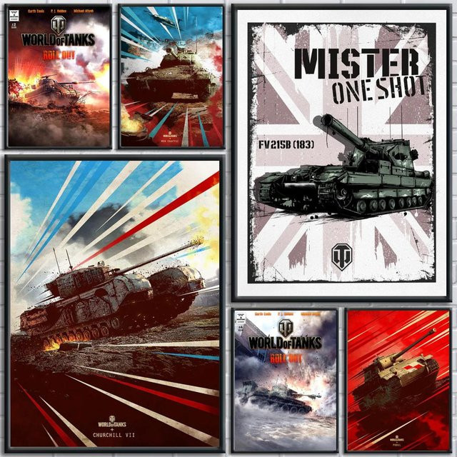 Geam World of Tanks Wandposter als abnehmbarer Wandaufkleber in Schwarz und Multicolour - Bild 1