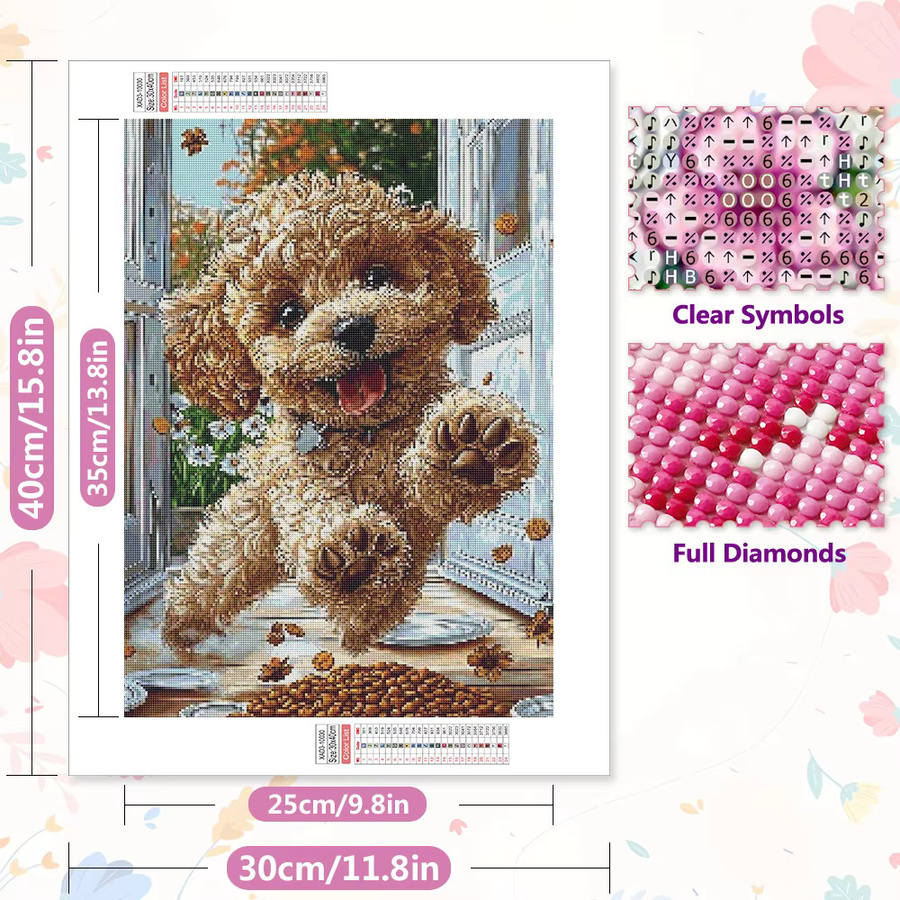 EverShine 5D-Diamantgemälde Hund als DIY-Mosaik mit runden Bohrern in Multicolour - Bild 2