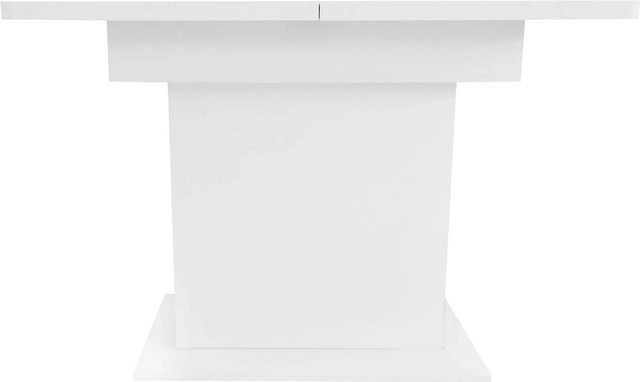 okwish Ausziehbarer Esstisch in Weiß mit zentraler Säule, B/T: 130 x 70 cm - Bild 1