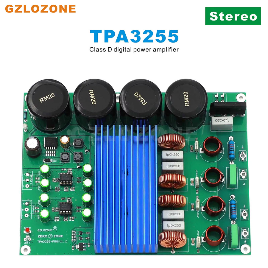 GZLOZONE Hochleistungs-HIFI BTL Stereo TPA3255 Klasse D Leistungsverstärker-Platine mit RCA/XLR-Eingang 150W+150W in Multicolour - Bild 2