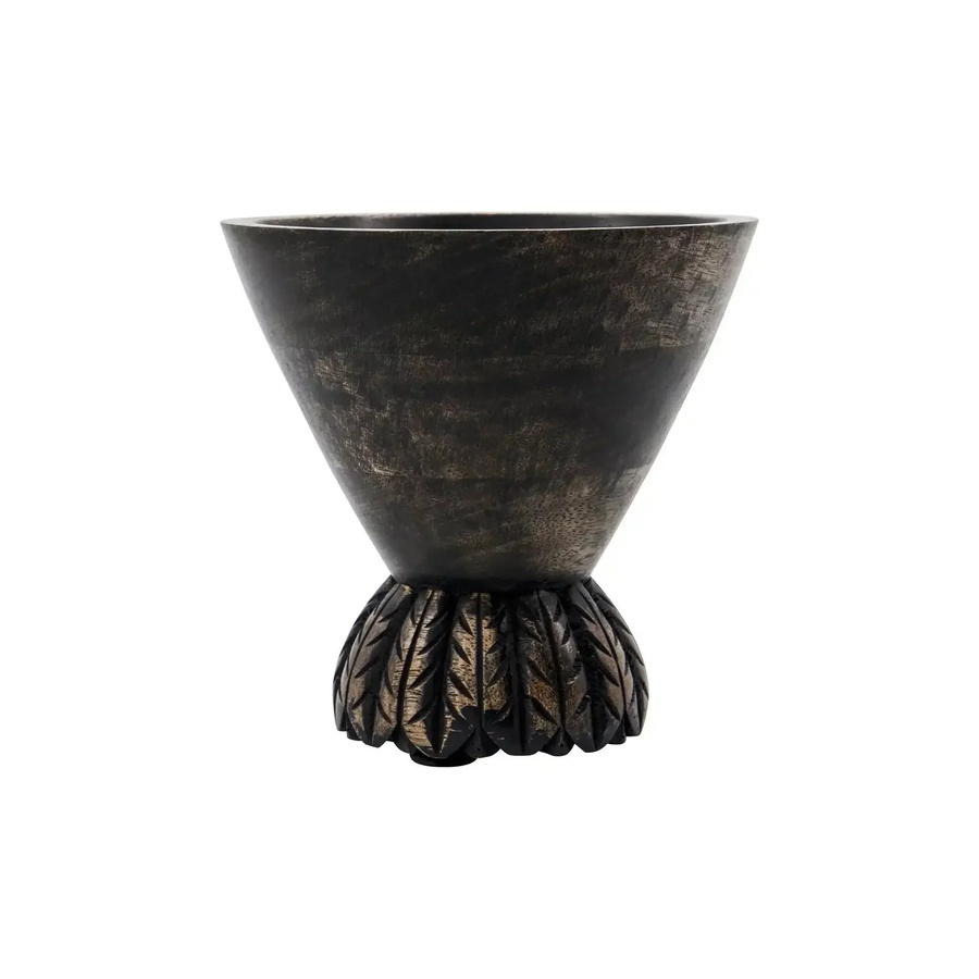 House Doctor Schale Sani aus Mangoholz in Schwarz, Durchmesser: 15 cm - Bild 1
