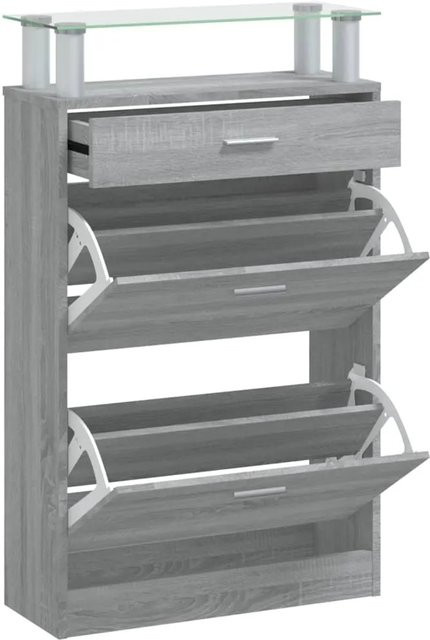 vidaXL Schuhschrank Grau Sonoma, Wandmontage, B/T/H: 63 x 24 x 104 cm - Bild 1