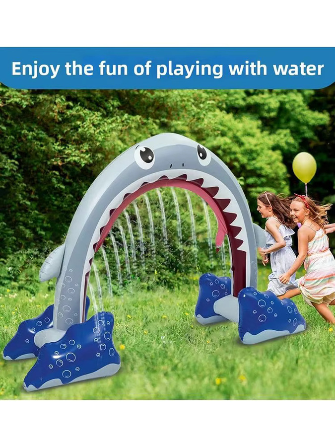 Wonflex Aufblasbarer Hai-Wasserbogen-Sprinkler, Wasserspielzeug, ab 3 Jahre - Bild 6