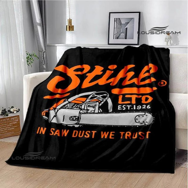 Stihl Logo Flanell-Picknickdecke mit 3D-Druck, Farbe: Schwarz, B/T: 130 x 150 cm - Bild 1