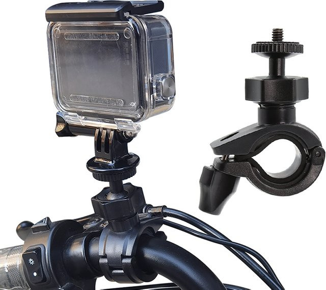 360 Grad drehbare Fahrradlenker Halterung für GoPro und Action Cameras in Schwarz - Bild 1