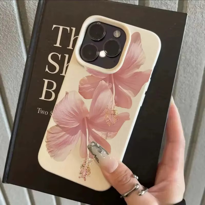 XCEOENM Handyhülle mit Rosa Hibiskus Design für iPhone 15, sturzsichere Schutzhülle in Pink - Bild 2