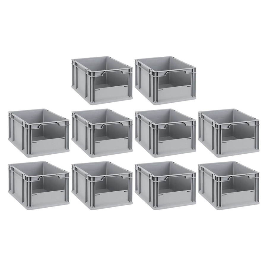 PROREGAL SparSet 10x Eurobox NextGen Insight Eurobehälter mit offener Front in Grau, H x B x T: 22 x 30 x 40 cm - Bild 2