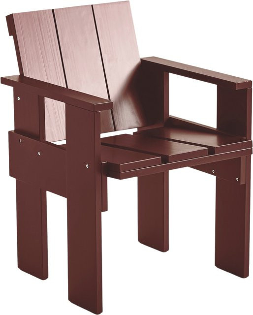 HAY Crate Dining Chair aus lackiertem Kiefernholz in Rot und Braun - Bild 1