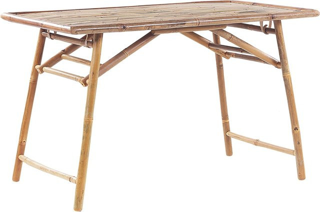 Beliani Klappbarer Tisch MOLISE aus Bambus in Heller Holzfarbe, B/T/H: 120 x 69 x 74 cm - Bild 1