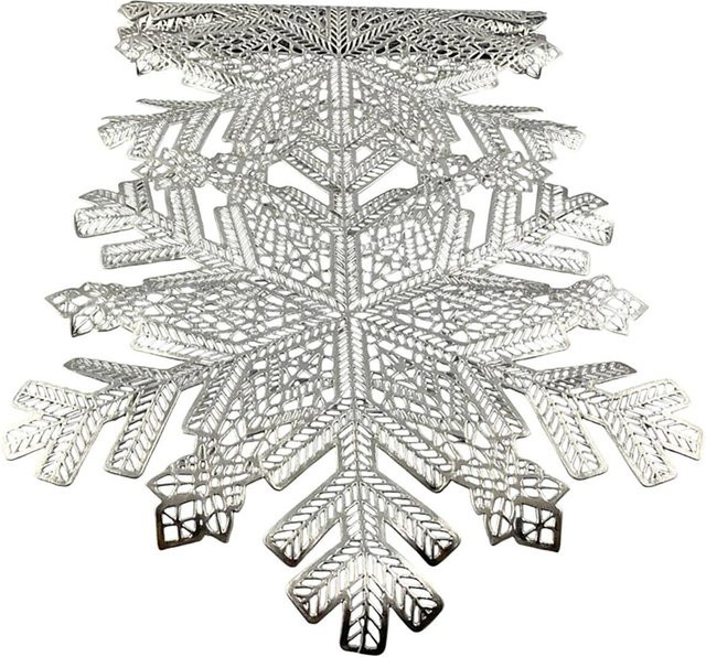 Tischläufer Concord in Silber Alumetallic mit grafischem Design - Bild 1