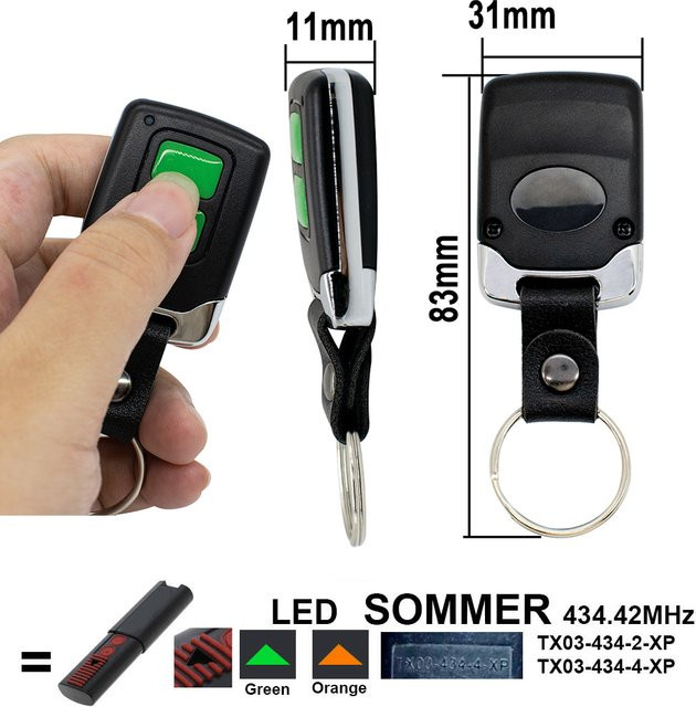 SOMMER Garagen-Fernbedienung TX03 434 4 XP für Tor- und Türöffner 434,42 MHz - Bild 1