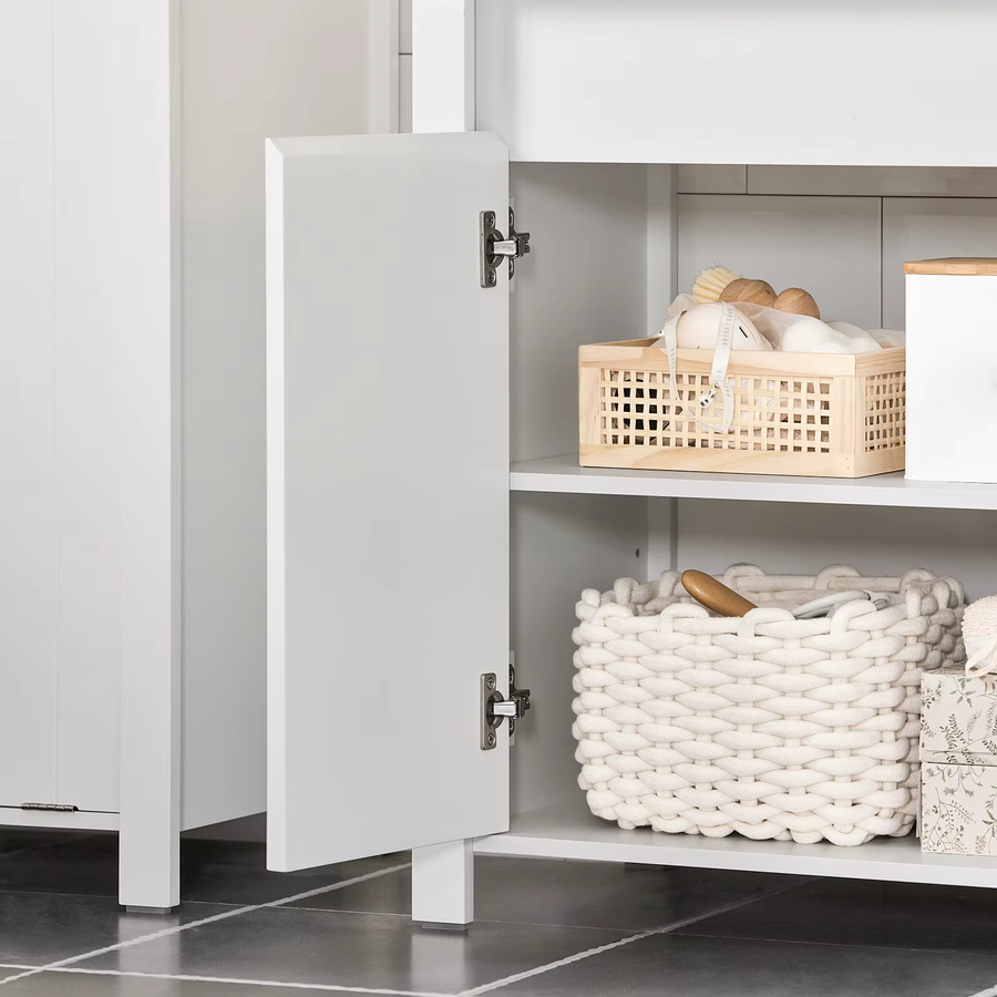SoBuy Waschbeckenunterschrank BZR101-W aus MDF in Weiß mit 2 Türen, Breite: 60 cm, Höhe: 65,5 cm, Tiefe: 34 cm - Bild 2