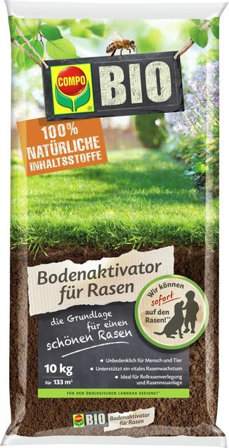 Compo Bio Bodenaktivator für Rasen und Garten mit Schafwolle und Urgesteinsmehl, 10 kg - Bild 1