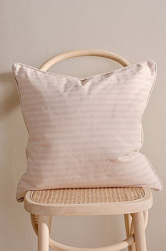 Jotex Kissenbezug gestreift in Beige, B/H: 50 x 50 cm - Bild 1