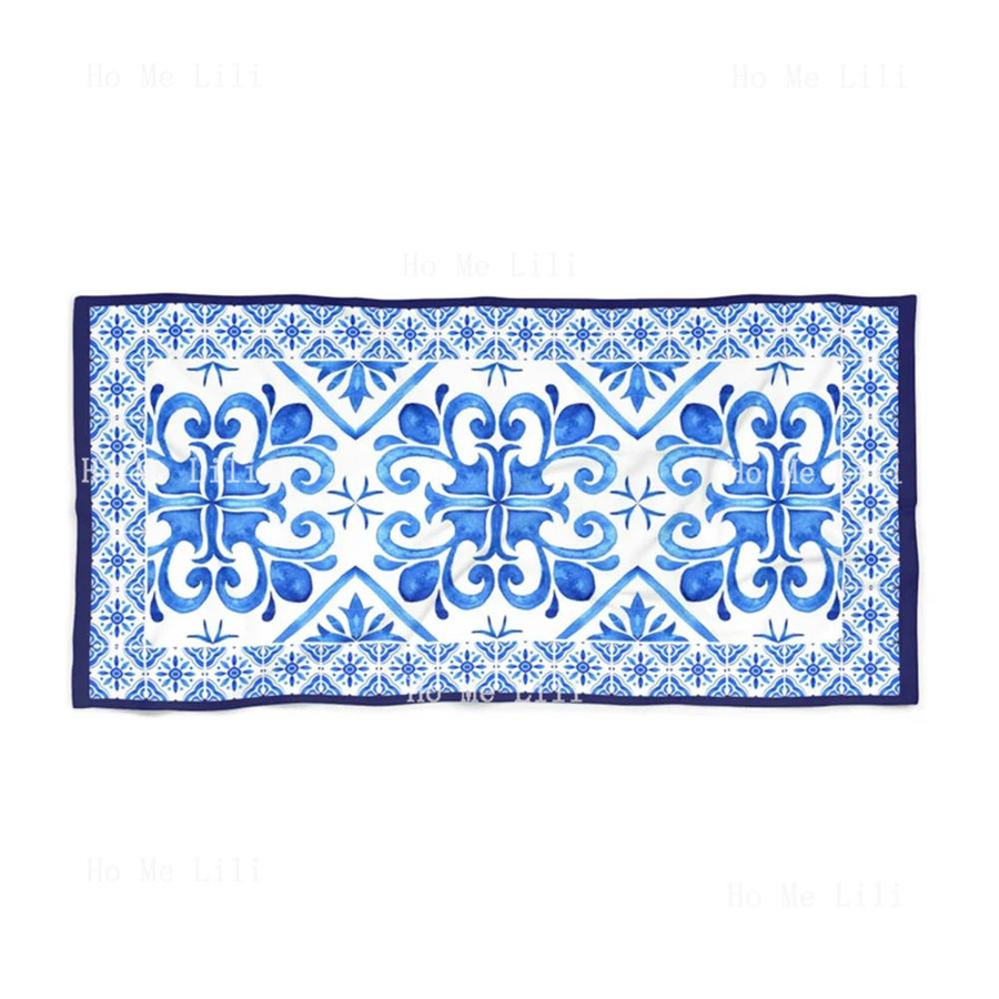 Schnelltrocknendes Handtuch Ka Chen Muxi mit blau-weißem spanischem Fliesen-Design, Breite: 30 cm, Höhe: 60 cm - Bild 2