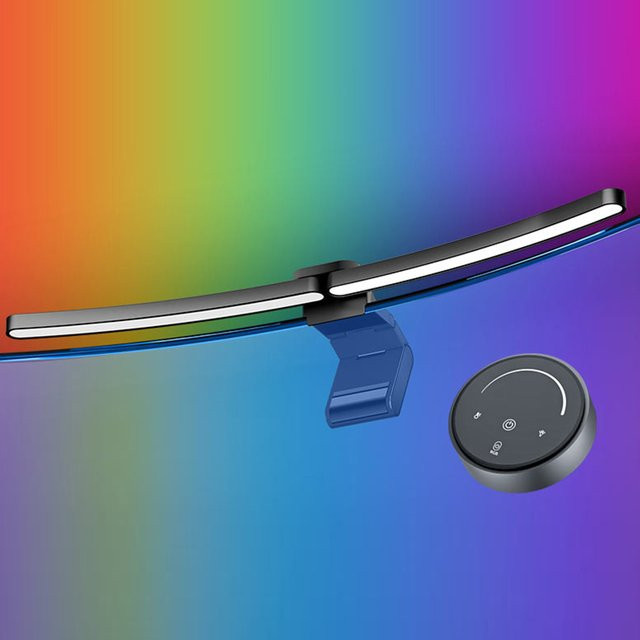 Blitzhome RGB 10 W gebogene LED-Lichtleiste in Schwarz mit Fernbedienung und USB-Betrieb - Bild 1