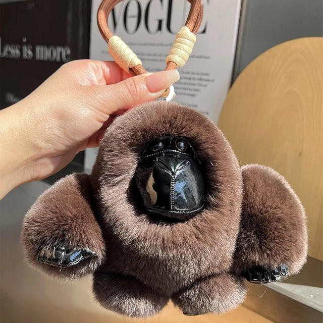 Schlüsselanhänger Kaninchenfell, Unisex - Bild 1