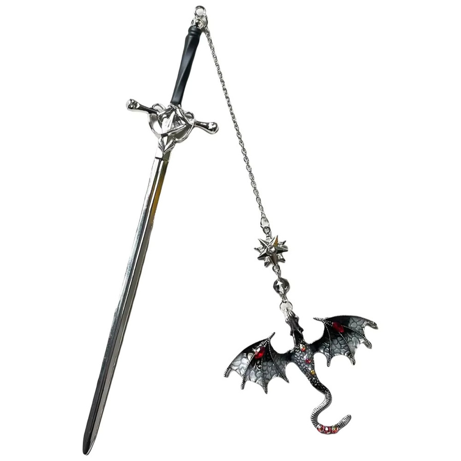 Bview Art Anhänger Fantasy Dragon Sword, Metall, blau, silber, Unisex - Bild 2
