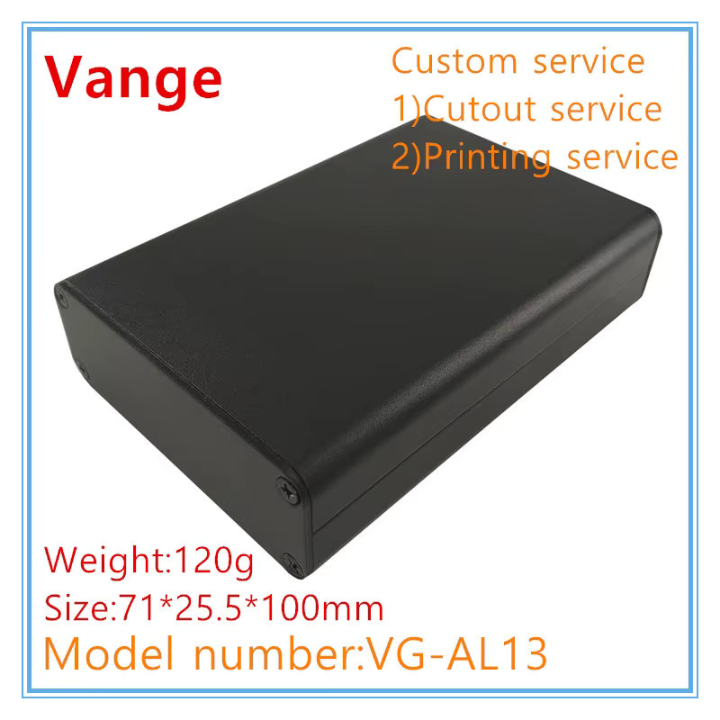 Vange Audiomodulgehäuse Aluminium Projektbox Schwarz B/T/H: 71 x 25,5 x 100 mm - Bild 2