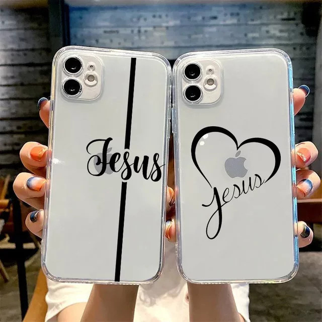 Remazy Transparente Handyhülle mit christlichem Jesus Motiv für iPhone 11 bis iPhone 17 Pro Max, Mini, Plus, SE, stoßfeste Hülle - Bild 1