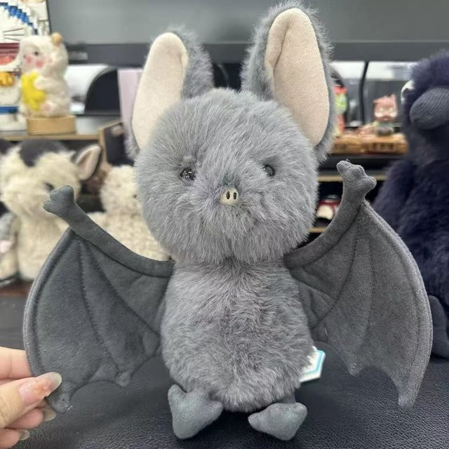 JC Fledermaus Puppe, Plüschpuppe, grau, 30cm - Bild 1
