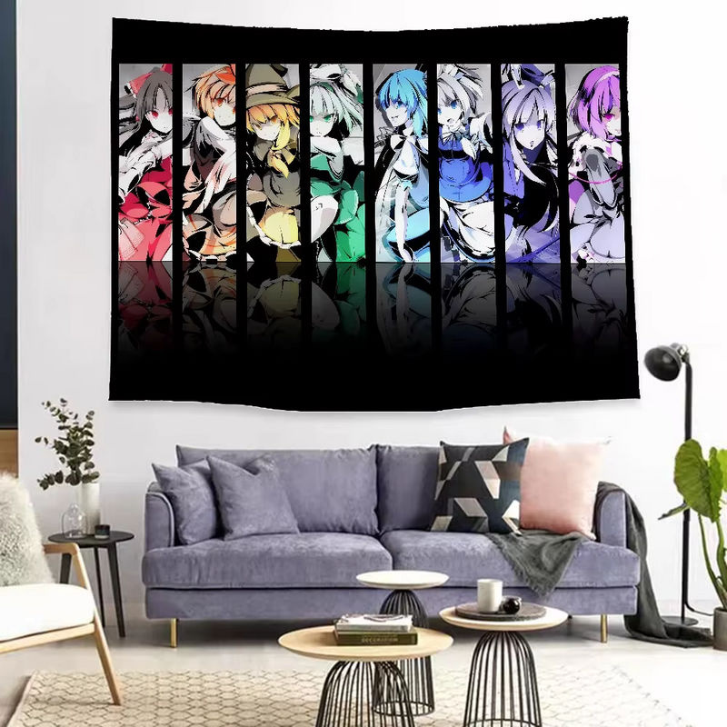 Potdemiel Wandteppich Touhou Projekt Mandala Wandkunst im Bohemian Stil, mehrfarbig, B: 70 cm, H: 70 cm, T: 50 cm - Bild 6