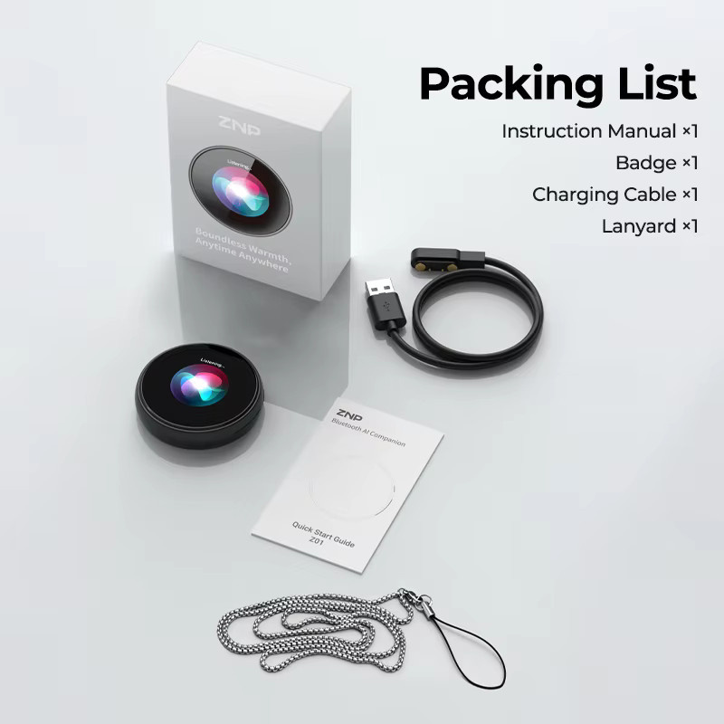 ZNP Z01 Intelligenter KI-Sprachübersetzer in Schwarz mit Display und Touchsteuerung für Reisen und Meetings - Bild 5