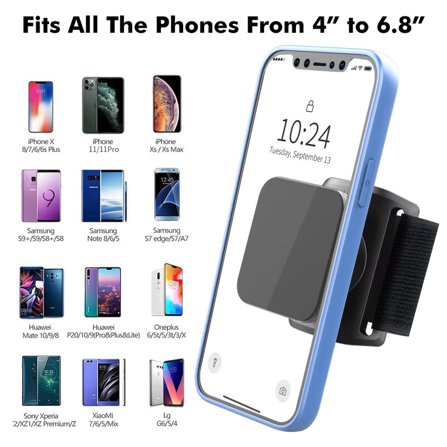 Maerknon Universal Sport Armband Telefon Halter in Schwarz für Laufen, Radfahren und Fitness - Bild 4