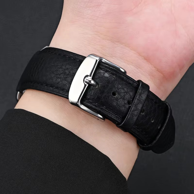 strapfreak Uhrenarmband Leder, Schwarz, Unisex - Bild 3