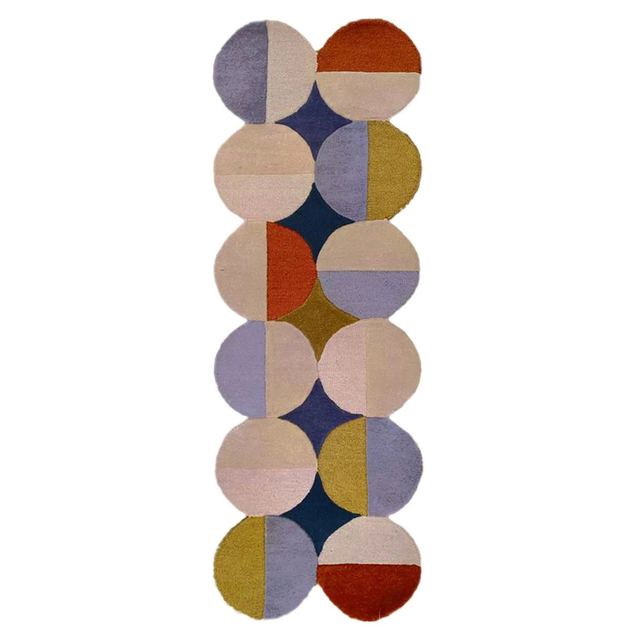 Flair Rugs Wollteppich Mia Ellipse Handgeknüpft Blau-Mix B: 80 cm, T: 230 cm - Bild 2