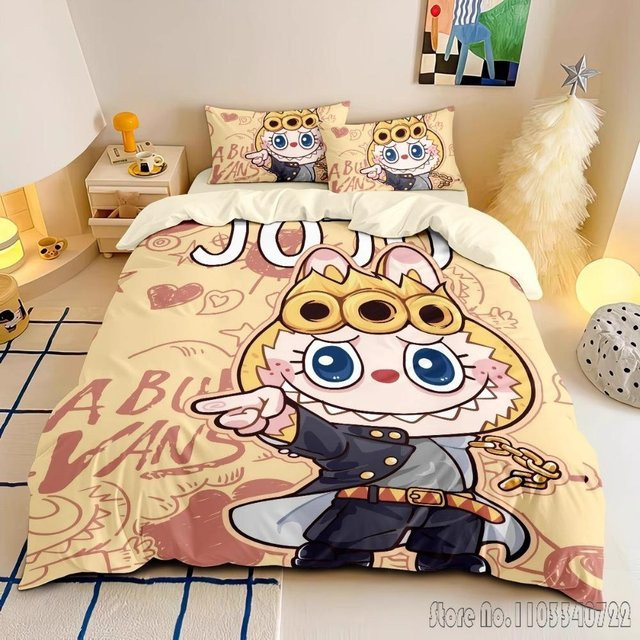 La-BuBu Bettwäsche-Set Rosa mit Anime-Motiv für Kinder, bestehend aus Bettdeckenbezug und Kissenbezug, Material Mikrofaser, B/H: 260 x 220 cm - Bild 1