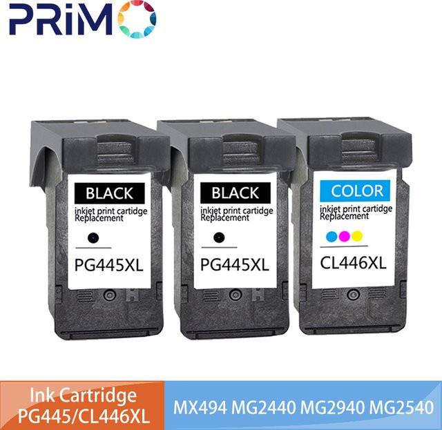Canon Tintenpatrone Schwarz für PIXMA MX494 MG2440 MG2940 MG2540 MG2540S IP2840 MG2545S TS3340 PG-445 CL-446 PG-445XL CL-446XL - Bild 1