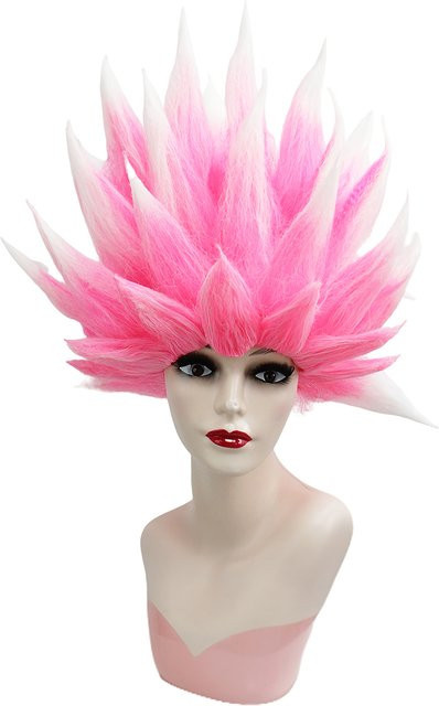 Anxin Kunsthaarperücke, Rosa-weiß, Afro-Stil - Bild 1